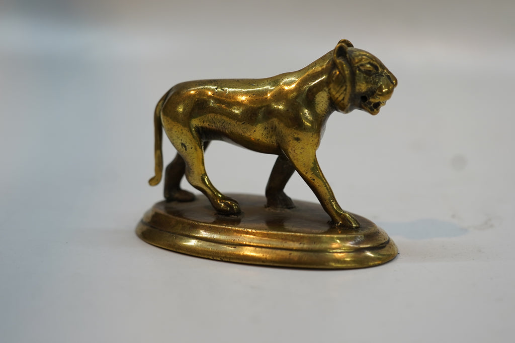 Antique Miniature Lioness Statue for Home Decor, Office Desk & Collectibles