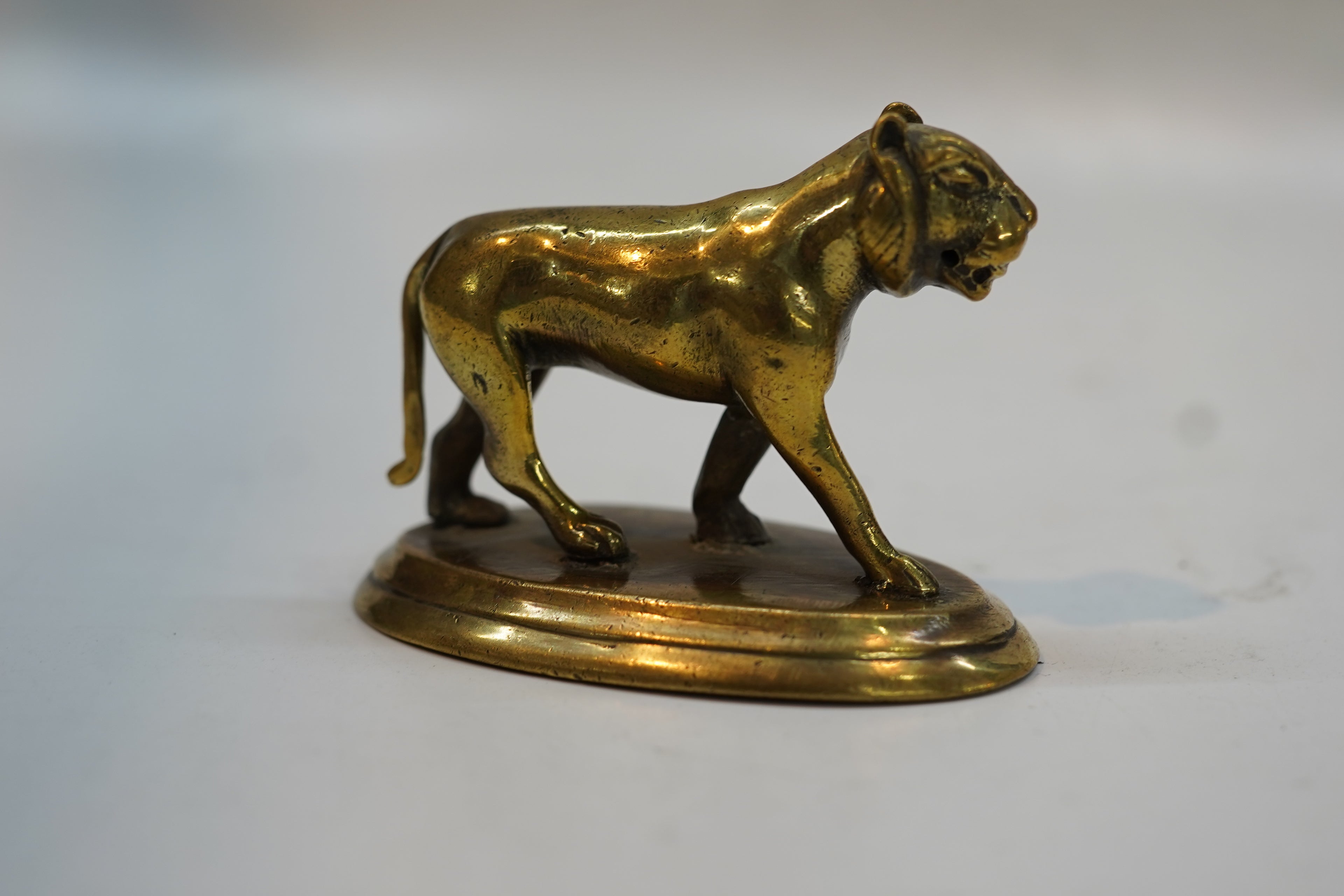 Antique Miniature Lioness Statue for Home Decor, Office Desk & Collectibles