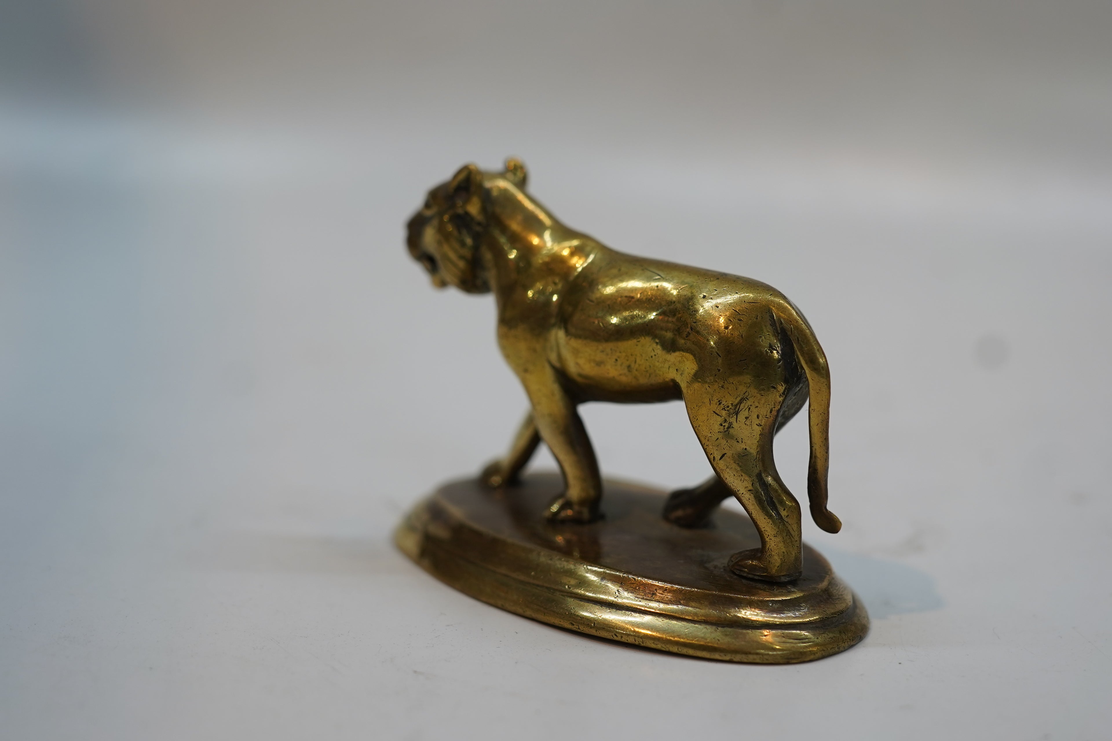 Antique Miniature Lioness Statue for Home Decor, Office Desk & Collectibles
