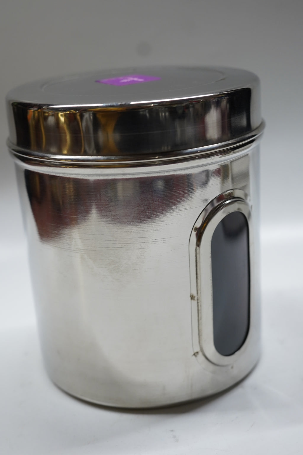 Premium Stainless Steel Airtight Kitchen Container with Transparent See-Through Window (Silver) - Ideal for Tea, Sugar, Coffee, Spices & Dry Fruits