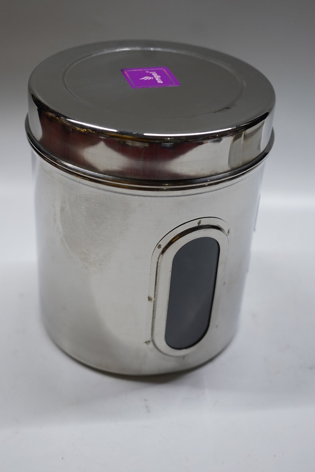 Premium Stainless Steel Airtight Kitchen Container with Transparent See-Through Window (Silver) - Ideal for Tea, Sugar, Coffee, Spices & Dry Fruits