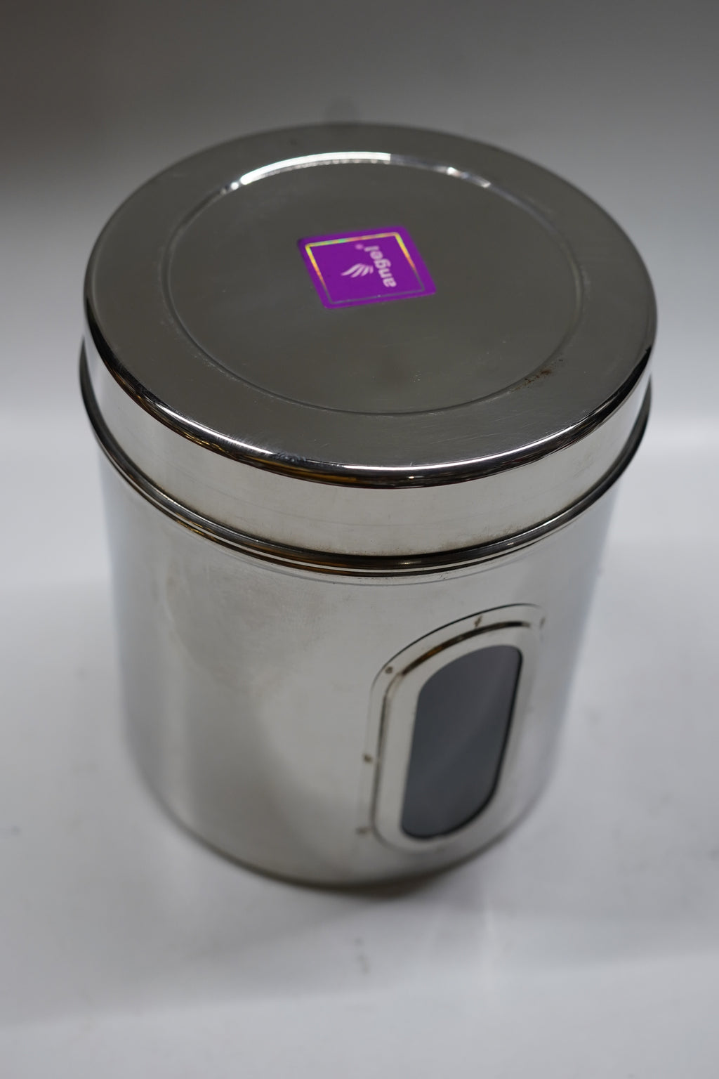 Premium Stainless Steel Airtight Kitchen Container with Transparent See-Through Window (Silver) - Ideal for Tea, Sugar, Coffee, Spices & Dry Fruits