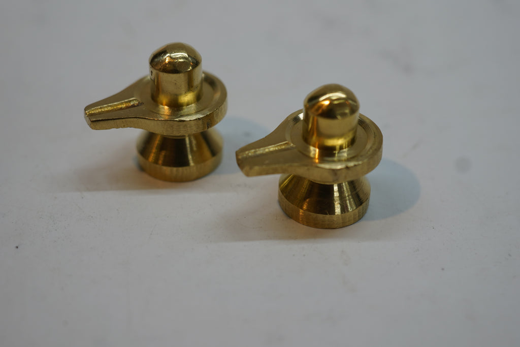 Elegant Brass Mahadev Pindi Pair Home Temple'