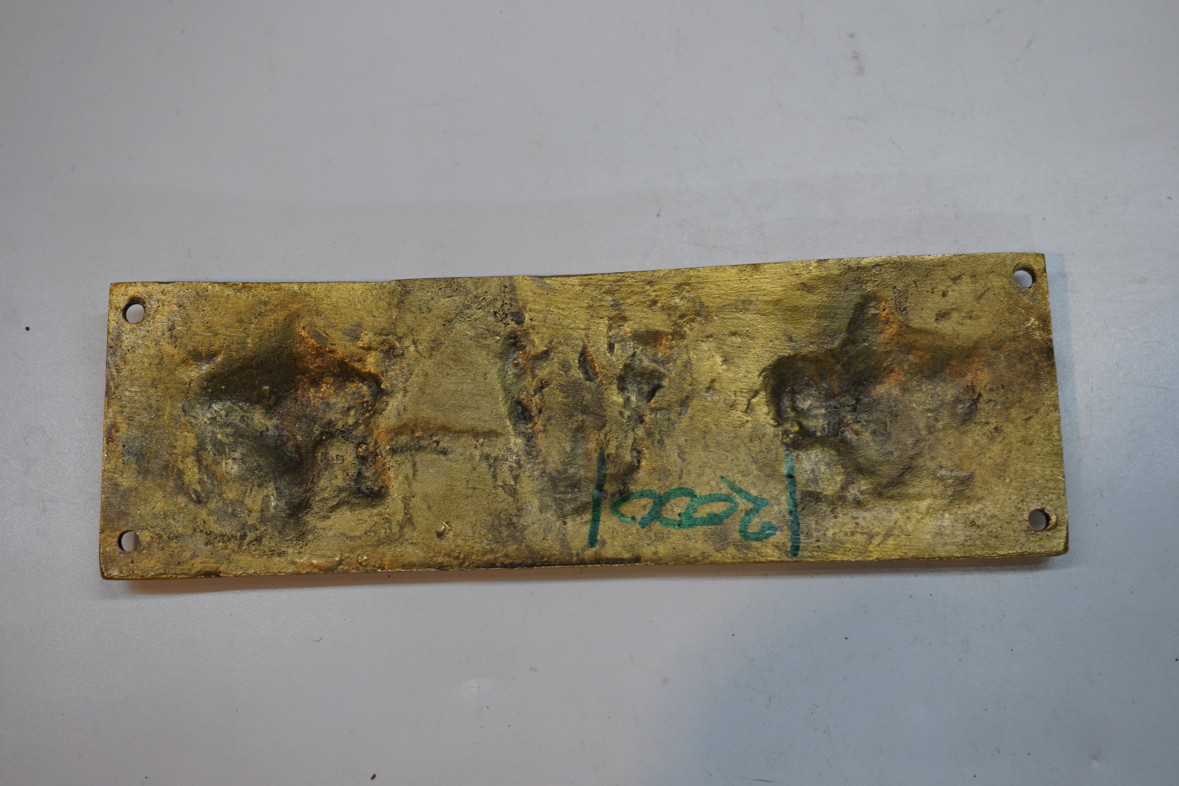 Antique Brass Tirupati Balaji Shanku Chakra Namam Wall Hanging Plaque