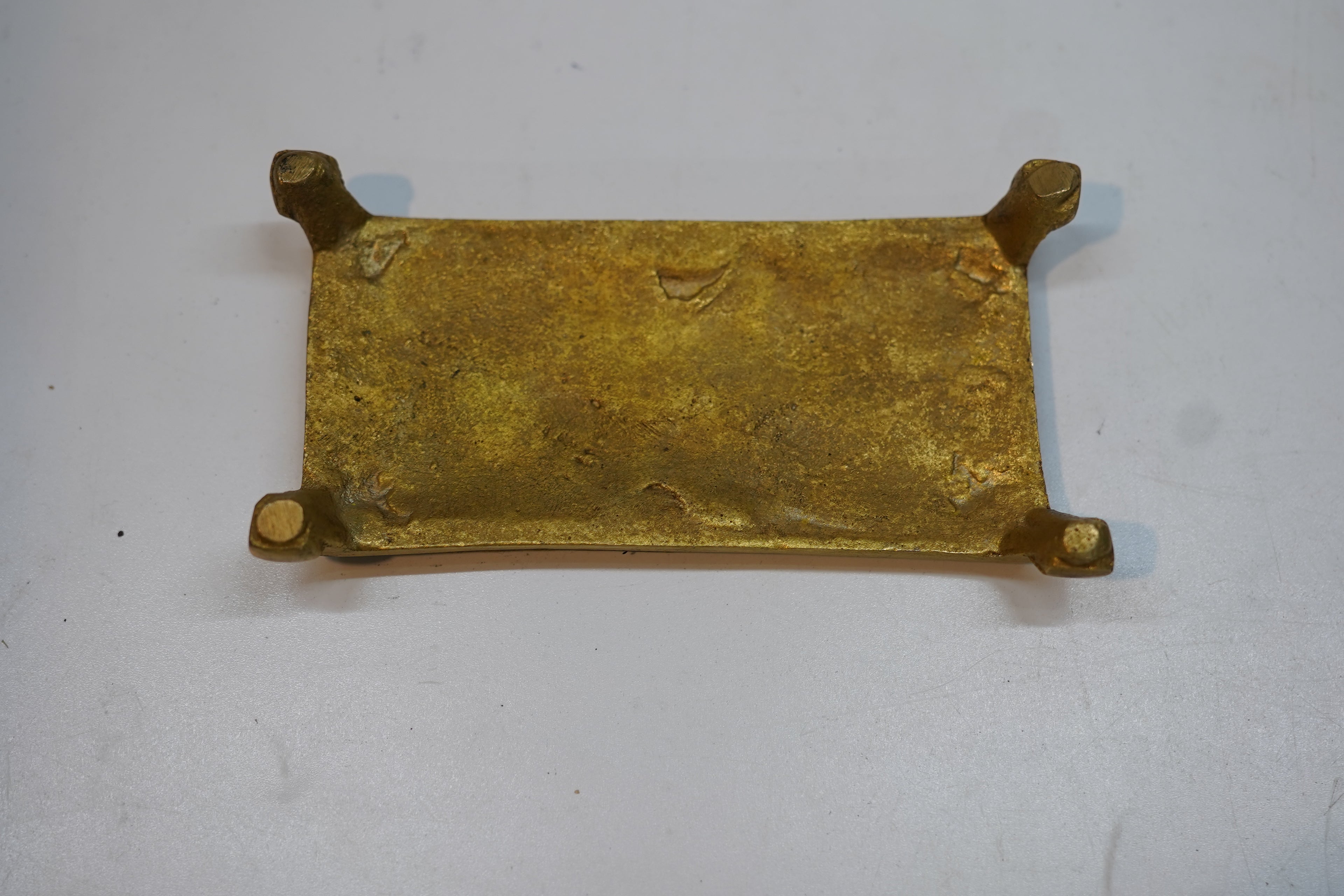 Antique Brass Pooja Chowki / Engraved Decorative Miniature Pedestal Stand