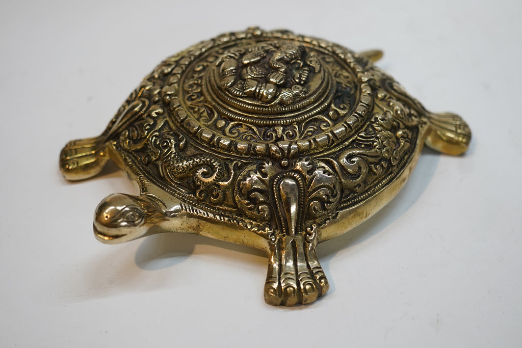Decorative Antique Brass Tortoise Idol / Vastu Kachua Feng Shui Decor