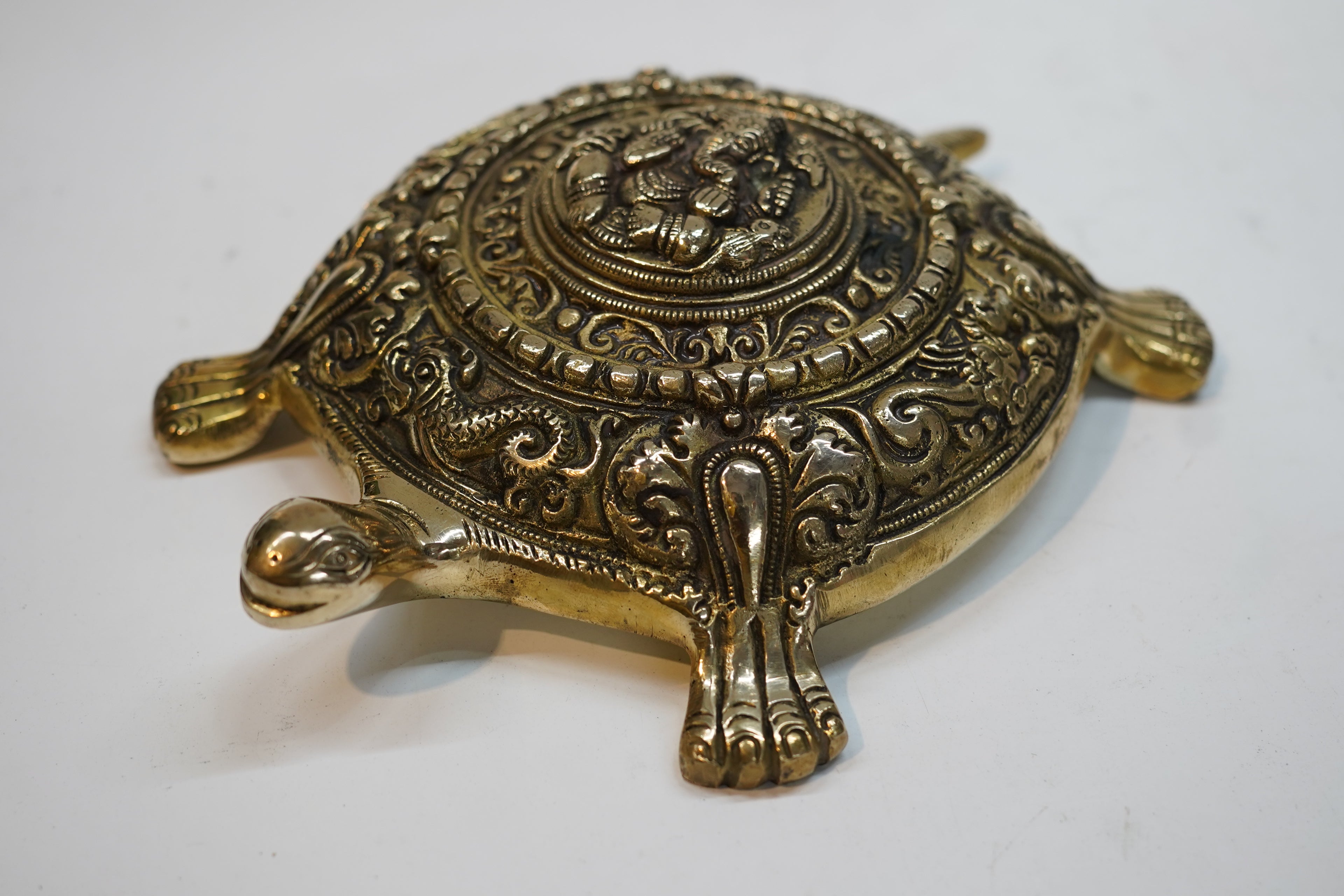 Decorative Antique Brass Tortoise Idol / Vastu Kachua Feng Shui Decor
