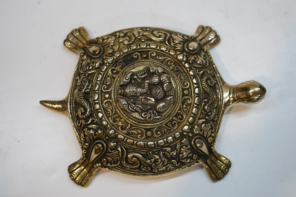 Decorative Antique Brass Tortoise Idol / Vastu Kachua Feng Shui Decor