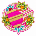 Designer Laddu Gopal Poshak Pink & Golden