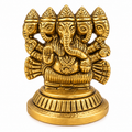 Brass Panchmukhi Ganesh Idol | Five Face Ganesha Murti for Pooja & Home Décor