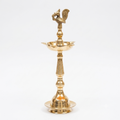 Brass Mayur Samai Diya / Traditional Peacock Brass Oil Lamp for Puja (Standard Size)