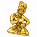 Traditional Golden Metal Woman Figurine | Decorative Indian Handicraft for Home & Office