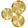 Premium Brass Mini Plate Set of 3 | 30 Gram Pital Pooja Plates |