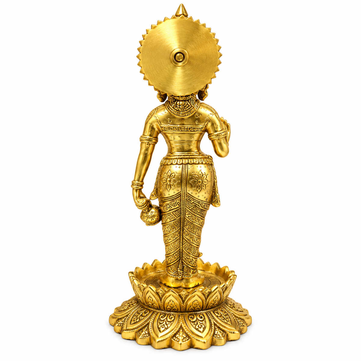 Premium Brass Standing Goddess Idol with Lotus Base |