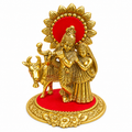 Brass Radha Krishna with Cow Idol