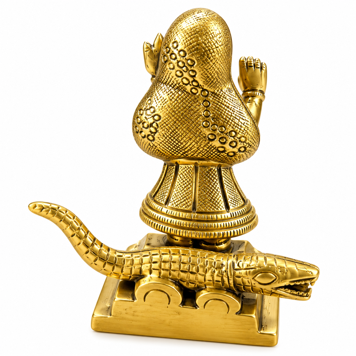 Brass Khodiyar Mata Idol with Crocodile