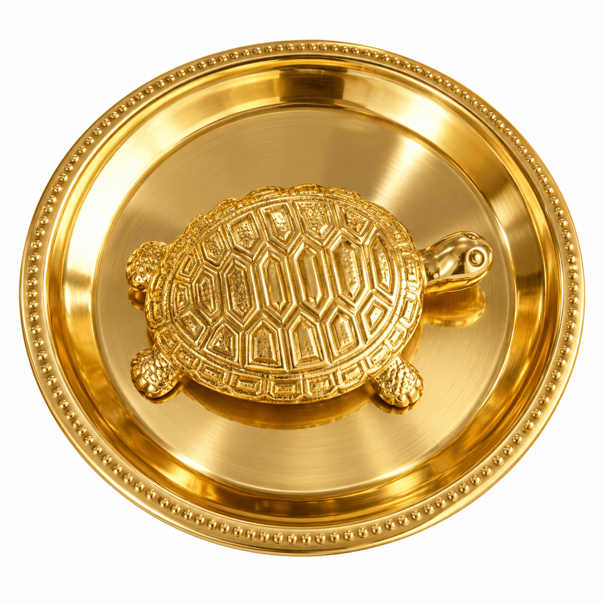 Premium Brass Kachua with Plate Home & Office Decor