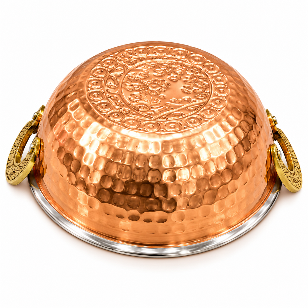 Hammered Copper Kadai Bowl