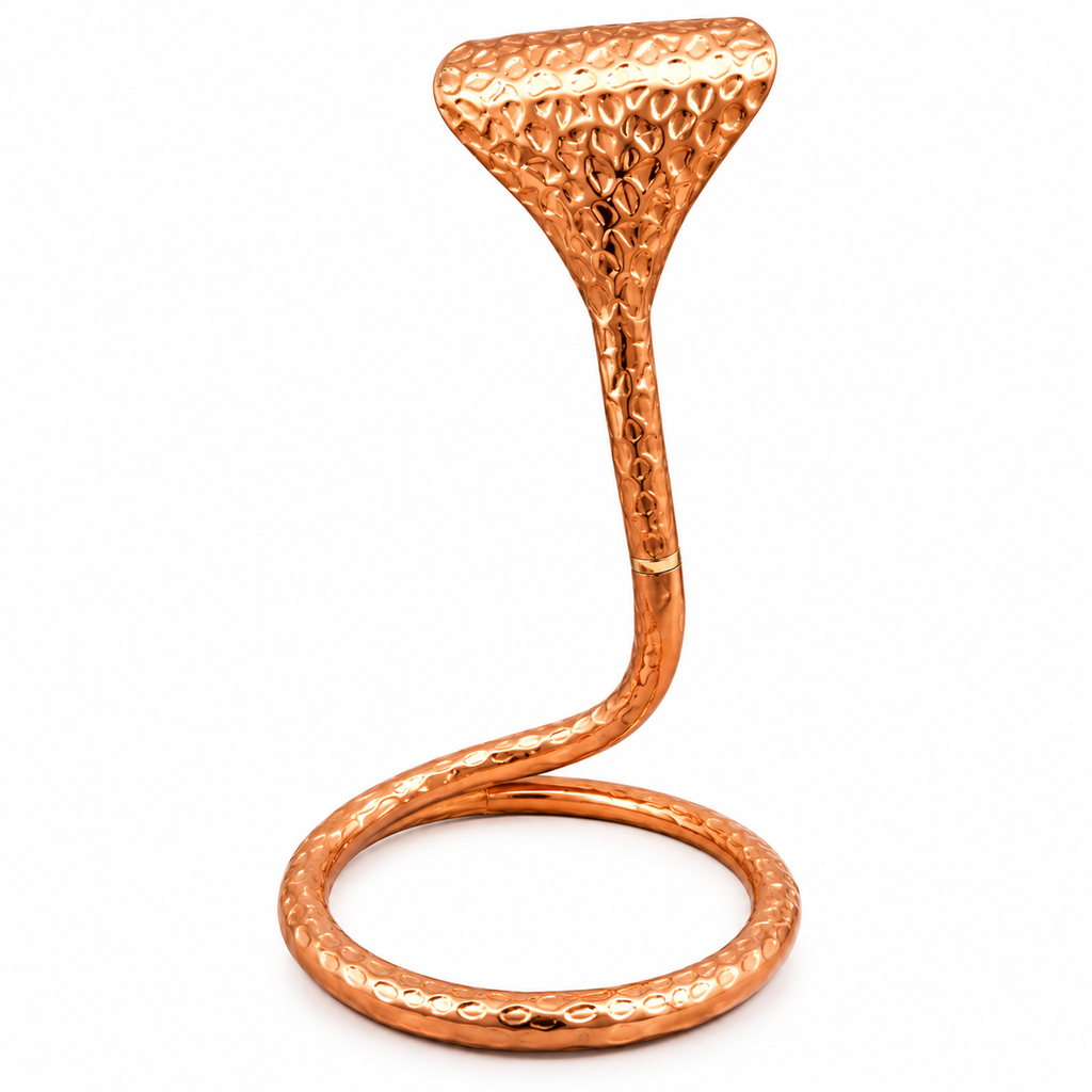 Pure Copper Naag Stand | Handmade Copper Cobra for Shivling & Pooja