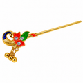 Laddu Gopal Ji Peacock Design Golden Bansuri |