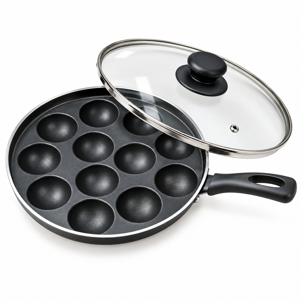Premium Non-Stick Appe Pan with Glass Lid