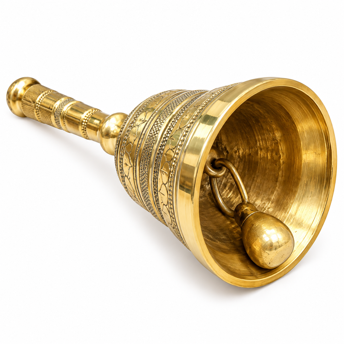Premium Pure Brass Pooja Bell Traditional Hindu Temple Bell for Daily Puja, Aarti & Home Temple