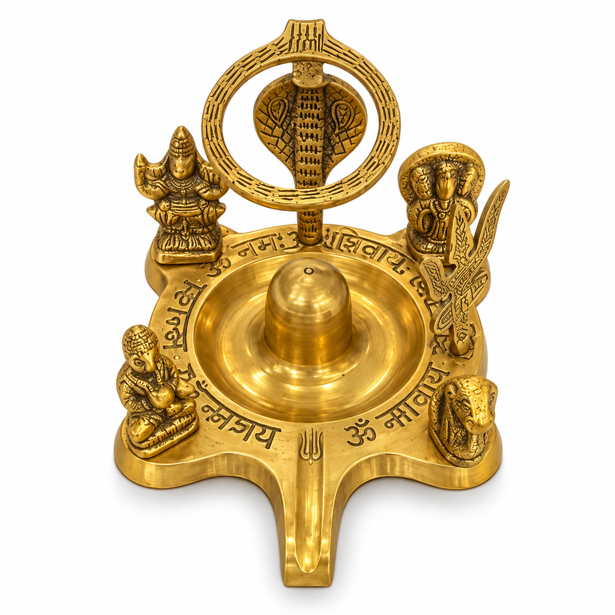 Premium Brass Shivling with Nandi & Nag Devta