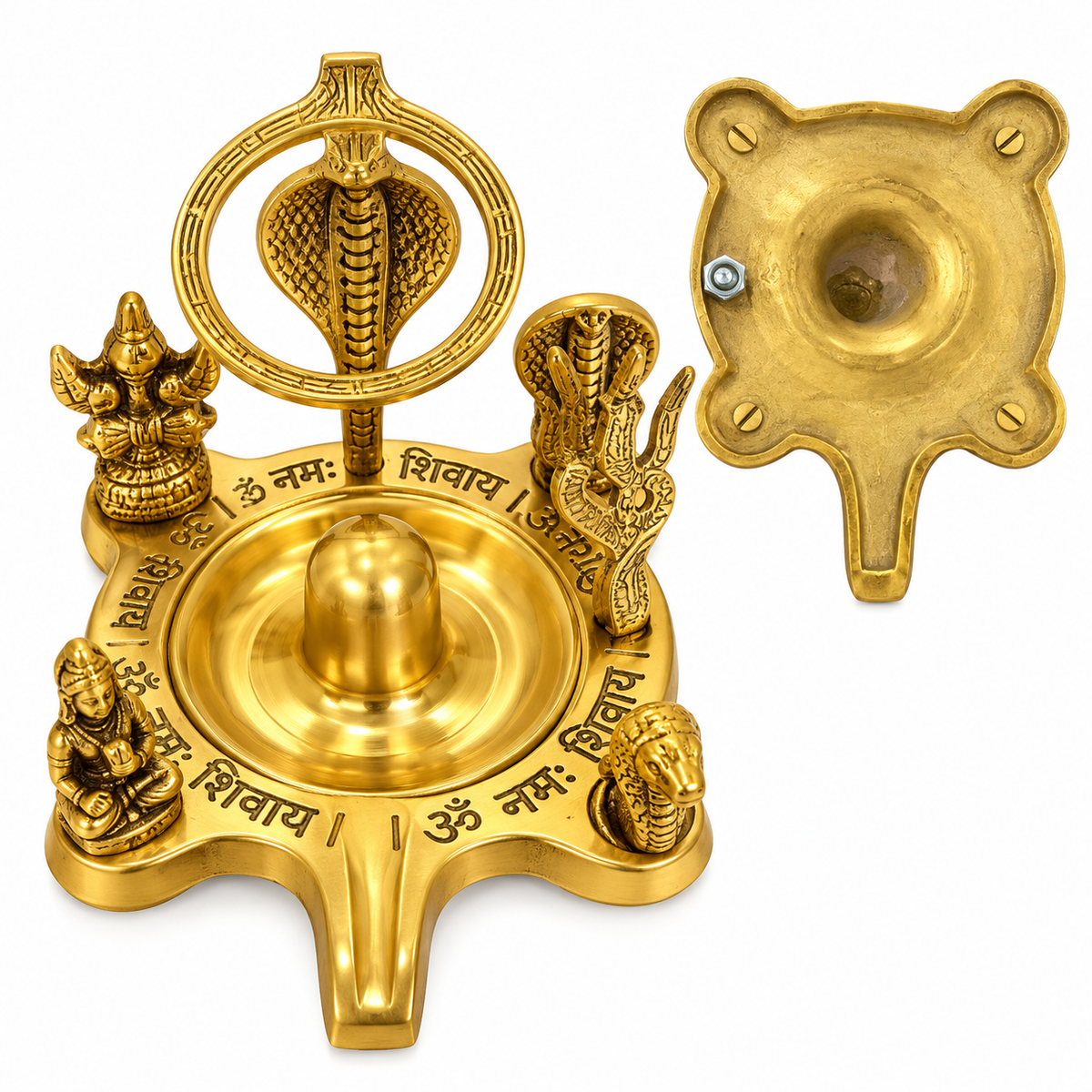 Premium Brass Shivling with Nandi & Nag Devta