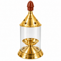 Brass Akhand Jyoti Diya with Glass Cover