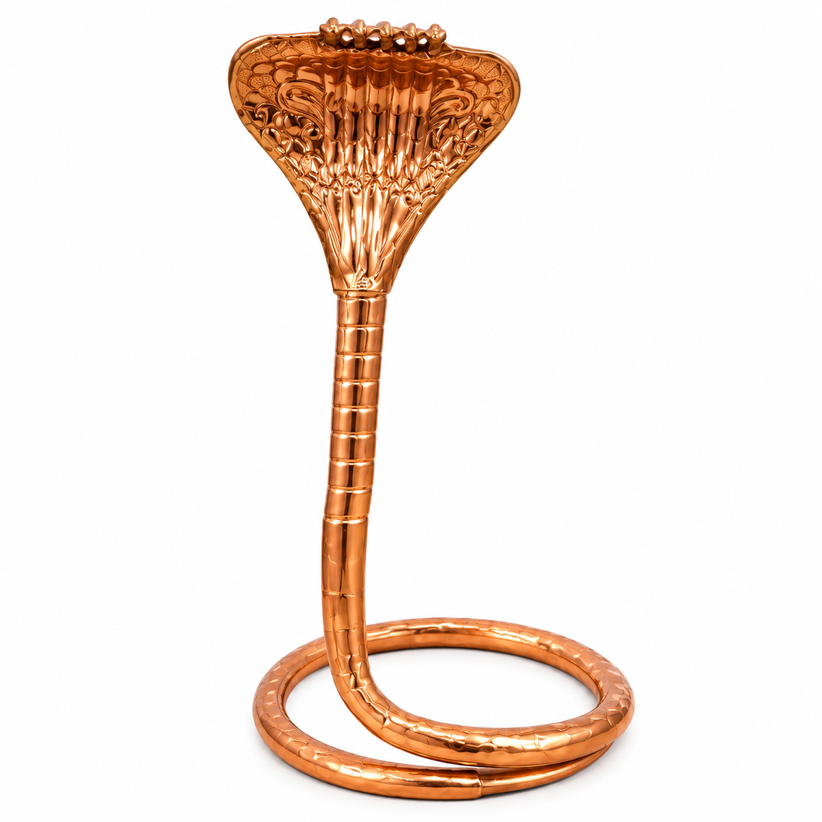 Pure Copper Naag Stand | Handmade Copper Cobra for Shivling & Pooja