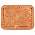 Embossed Floral Design Decorative Copper Tray