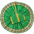 Laddu Gopal Ji Green Designer Poshak with Golden Border