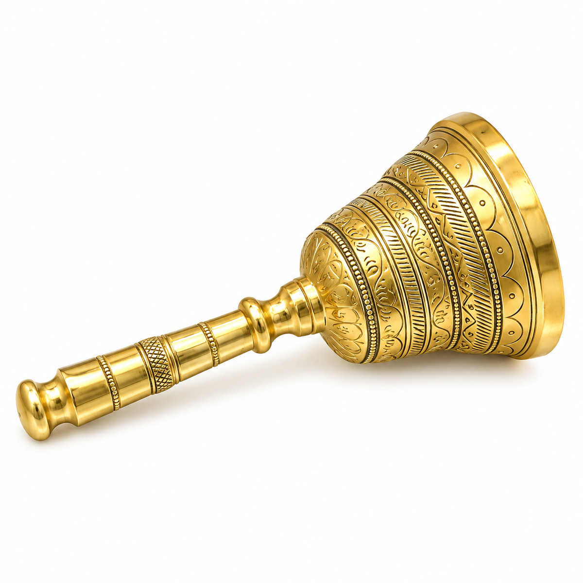 Premium Pure Brass Pooja Bell Traditional Hindu Temple Bell for Daily Puja, Aarti & Home Temple