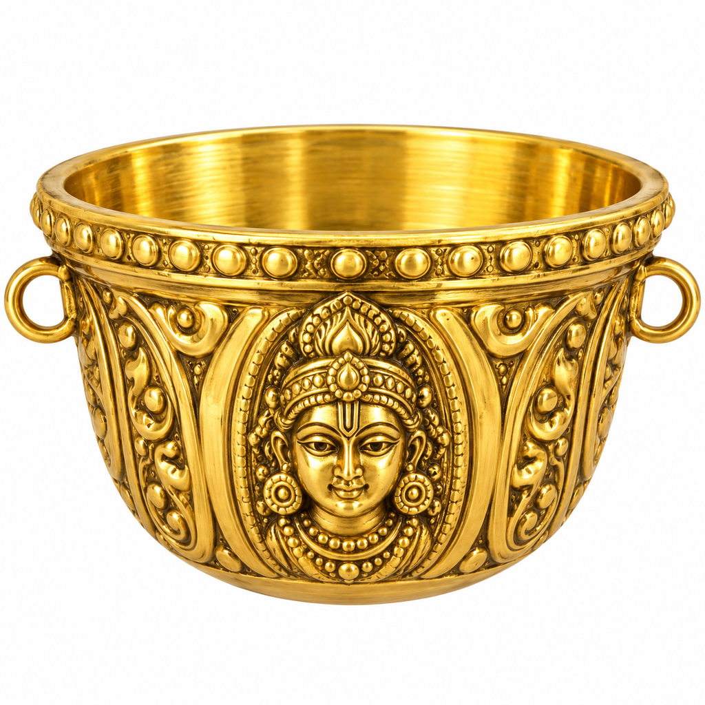 Brass Decorative Pooja Bowl with Lid