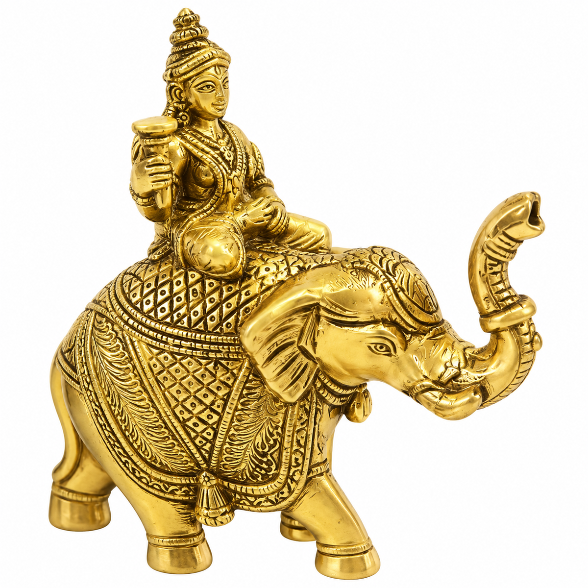 Gaj Lakshmi Brass Murti for Pooja & Home Décor