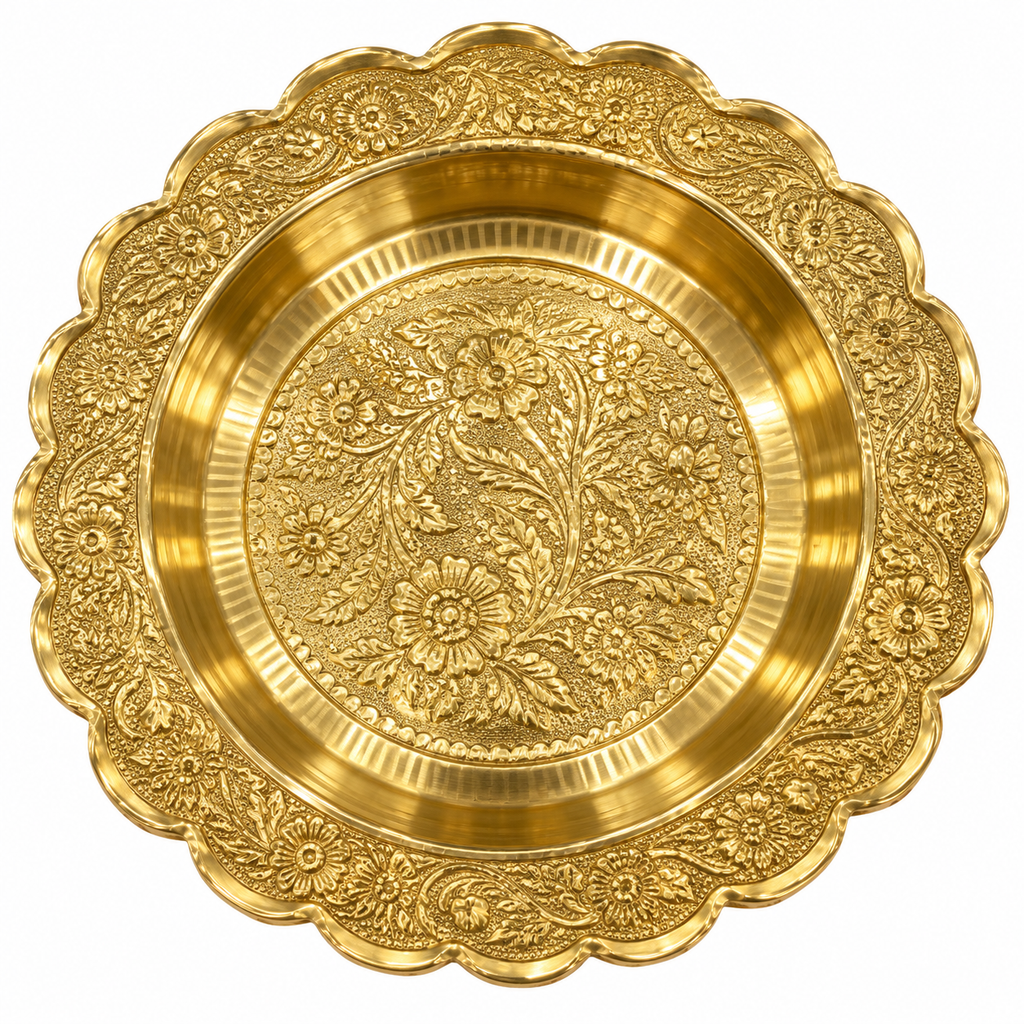 Premium Brass Designer Pooja Plate 30g