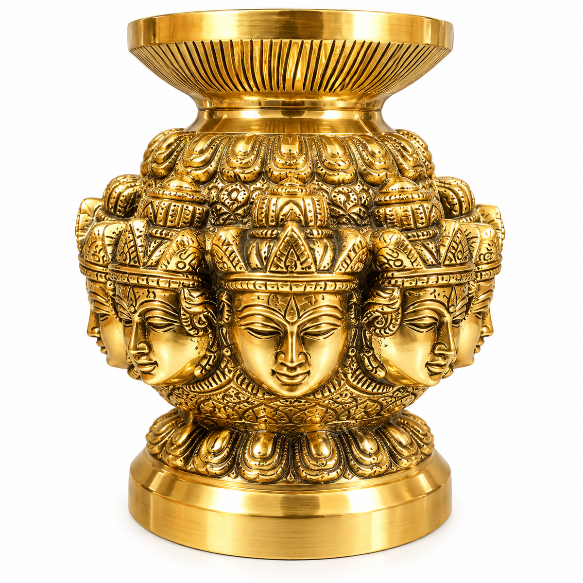 Premium Brass Panchmukhi Face Design Kalash |