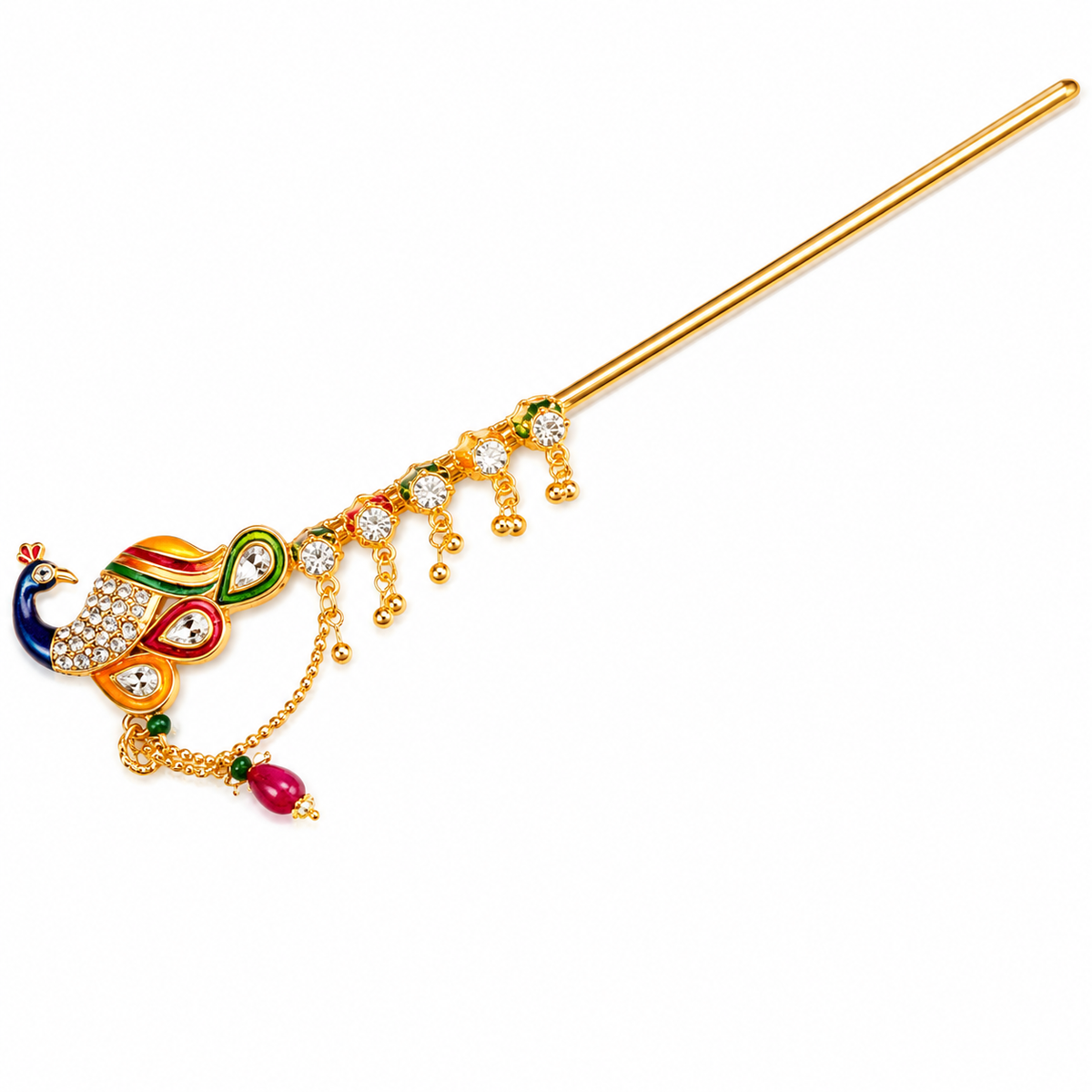 Kanha Ji Golden Bansuri with Stones