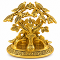 Gold Plated Radha Krishna Idol Under Decorative Tree |