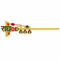 Radha Name Designer Golden Bansuri for Laddu Gopal & Kanha Ji Shringar