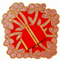 Laddu Gopal Ji Red Designer Dress with Floral Sequin