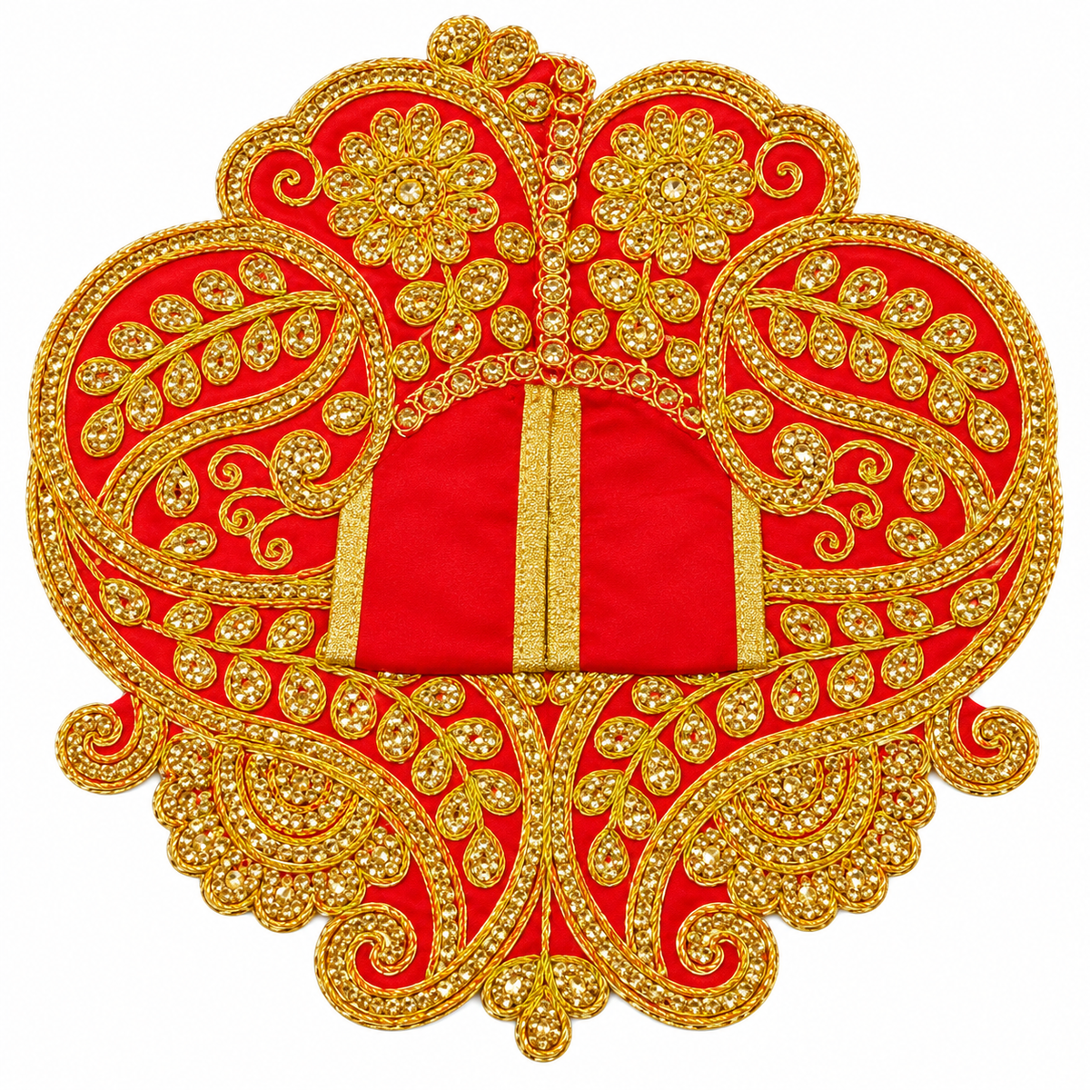 Laddu Gopal Ji Red Designer Poshak |