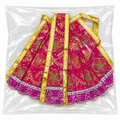 Laddu Gopal Ji Designer Pink Poshak with Golden Floral Work