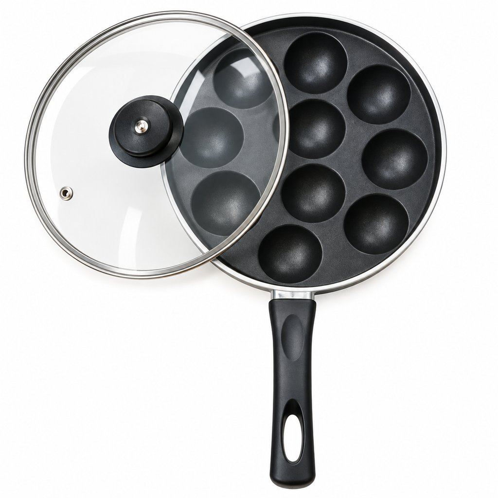 Premium Non-Stick Appe Pan with Glass Lid
