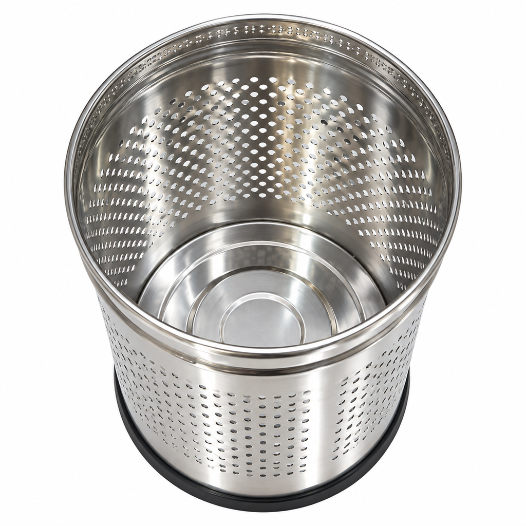 Steel Perforated Dustbin | Round Steel Waste Bin 710g