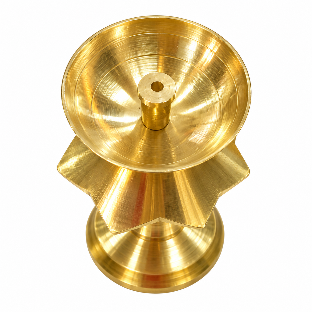Brass Designer Round Pooja Diya Stand