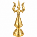 Golden Brass Trishul with Stand | Lord Shiva Trident | Ujwal Brass Store