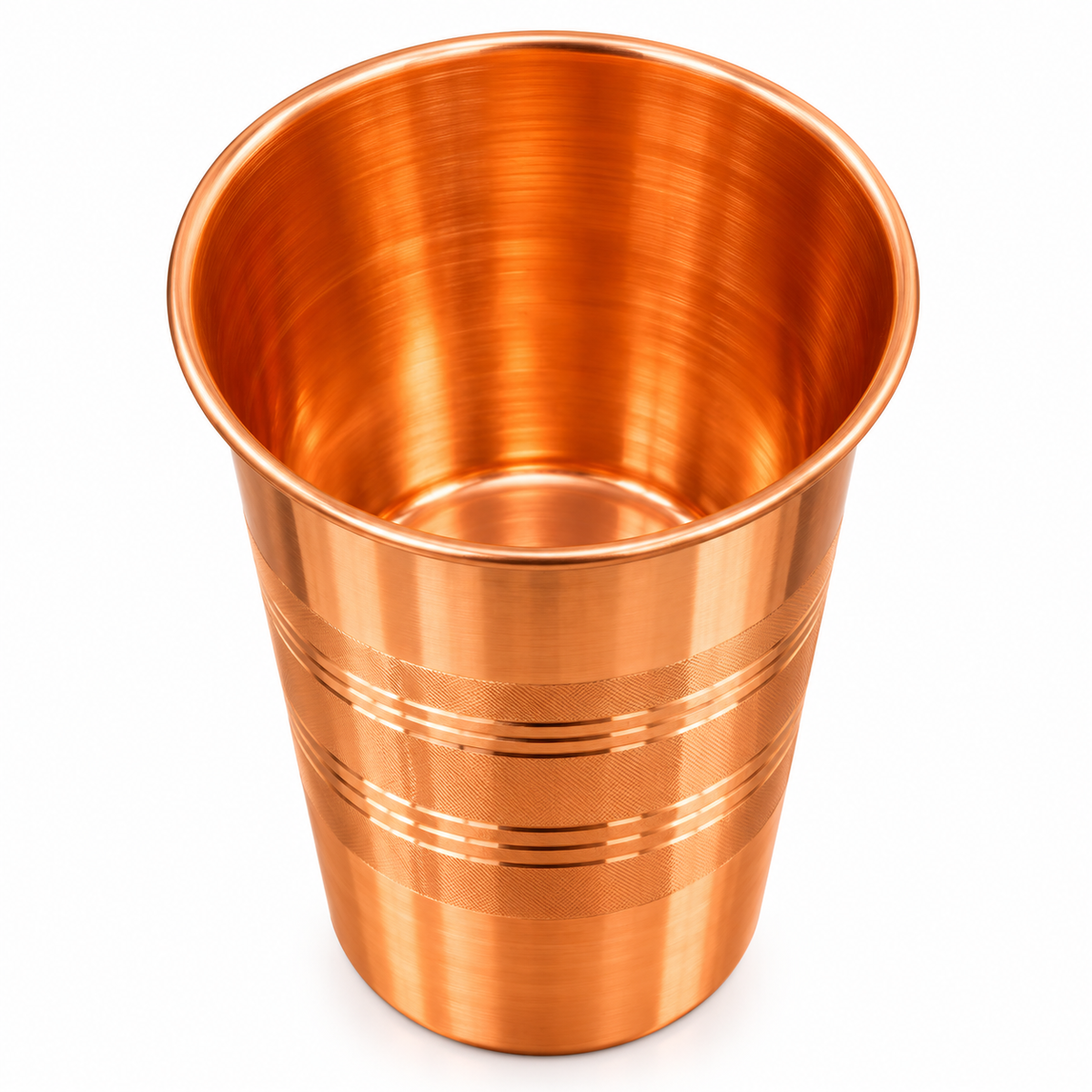 Traditional Copper Tumbler with Designer Lines