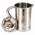 Premium Stainless Steel Water Jug with Lid & Handle Water Pitcher for Home, Kitchen & Dining 390g