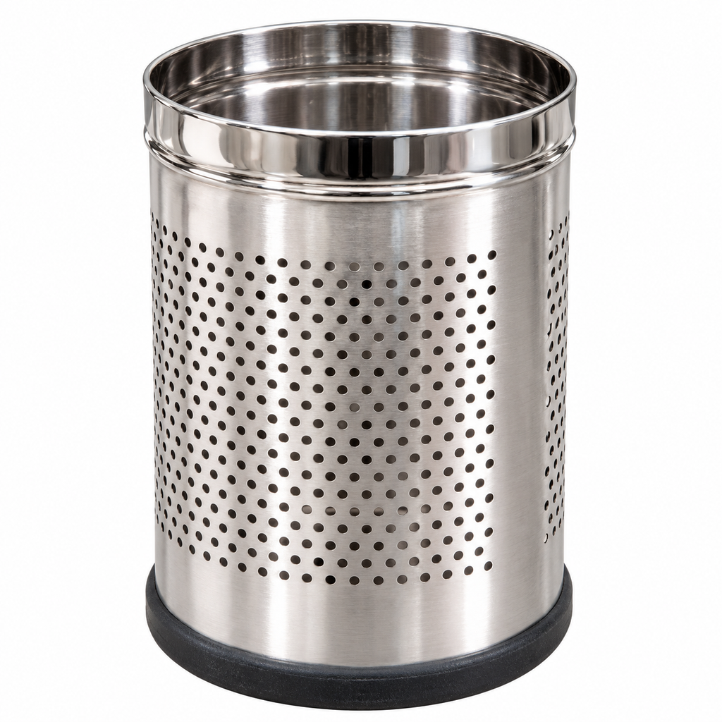 Steel Perforated Dustbin | Round Steel Waste Bin 710g